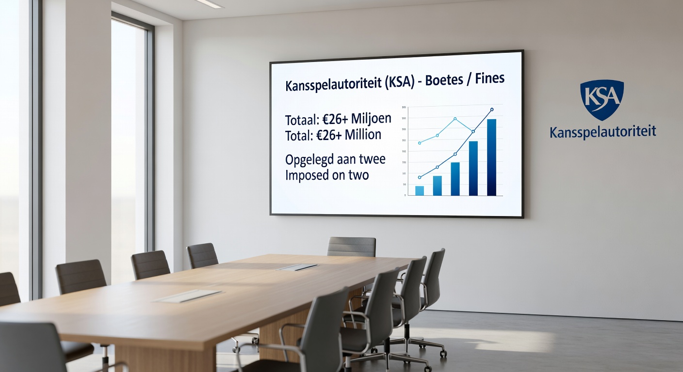 Grafiek met boetebedragen en KSA-handhavingsstatistieken, illustrerend de impact op illegale operators