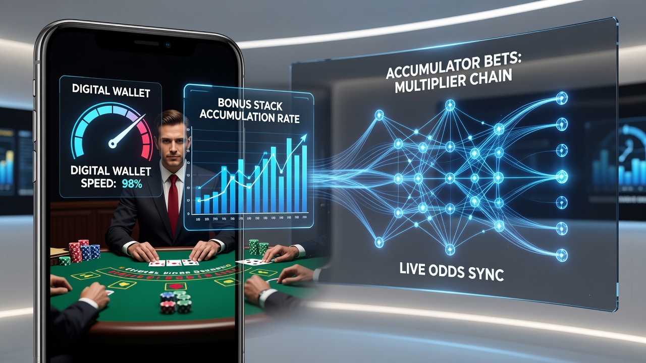 Mobiele live dealer blackjack sessie met snelle e-wallet transactie op smartphone scherm