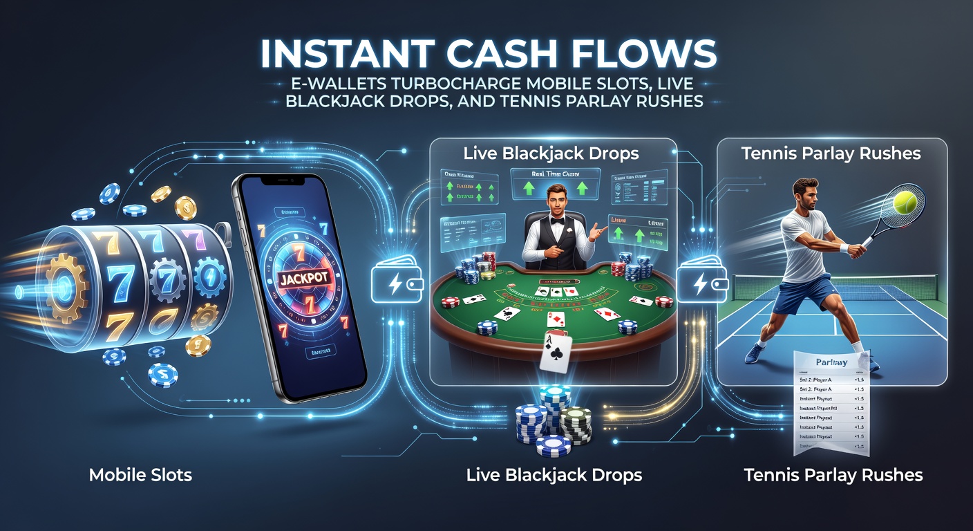 Afbeelding van een smartphone met e-wallet app open voor snelle stortingen tijdens een mobiele goksesie op slots en blackjack