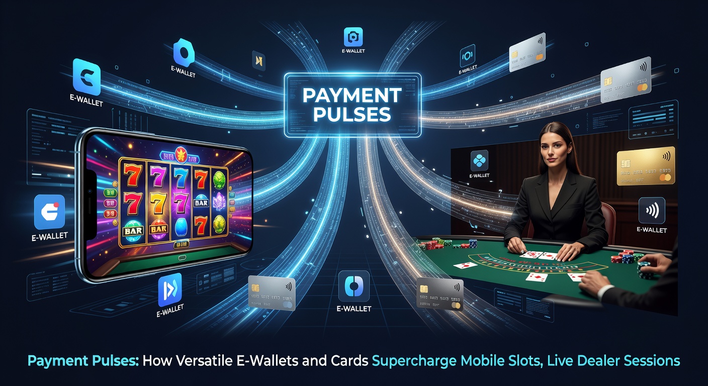 Grafiek met opwaartse lijnen van transactievolumes voor e-wallets en kaarten in mobiel gokken, met icons van slots en sporten