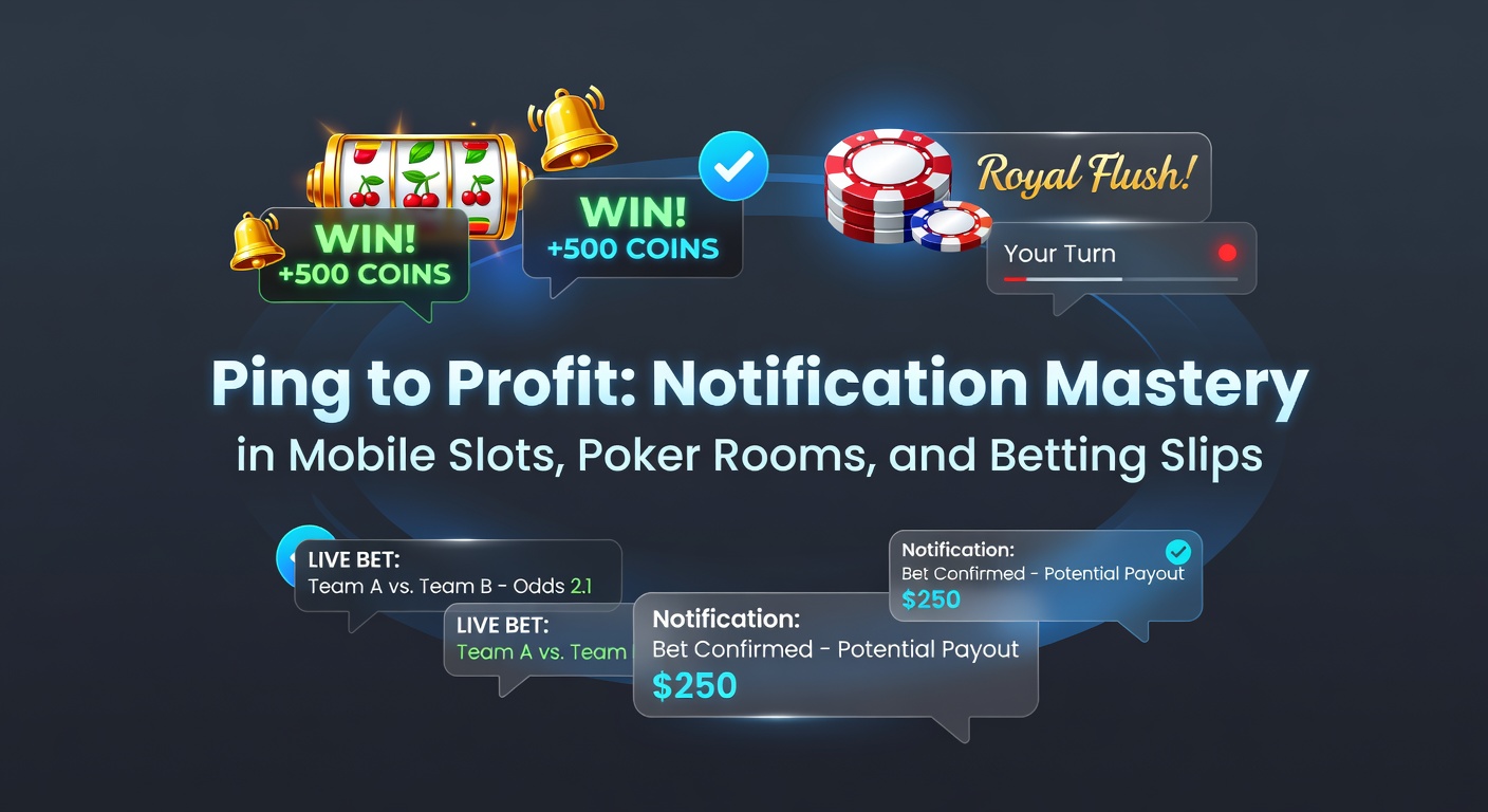 Smartphone met pushnotificaties van een mobiele gokapp, tonen bonussen en wedkansen in slots, poker en betting