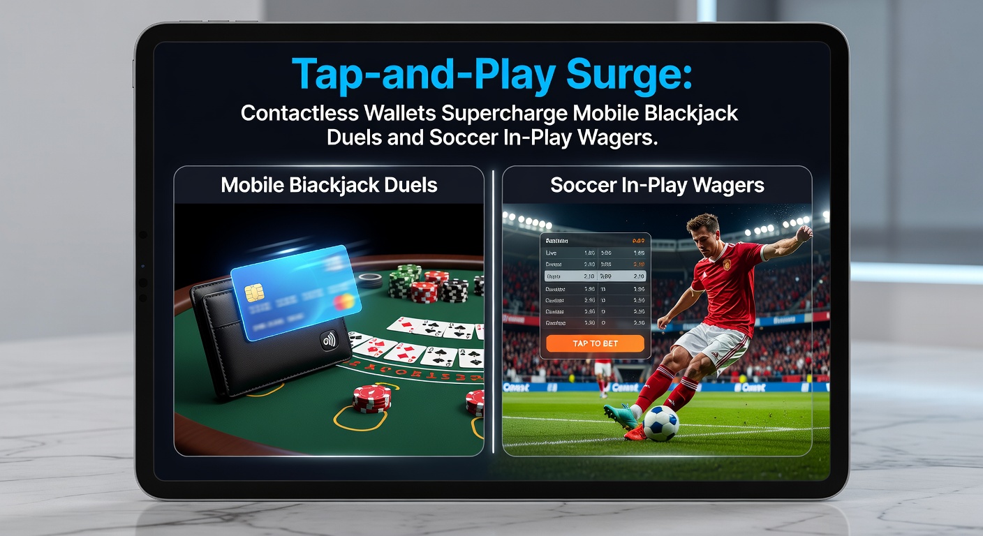 Dynamisch scherm van een mobiele app met live voetbalmatch, tap-to-bet knop geactiveerd voor in-play wager, met wallet-icoon zichtbaar